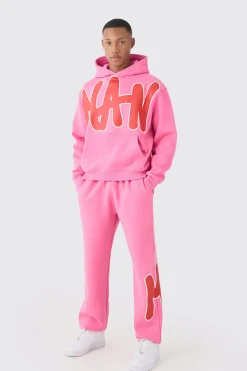 boohooMAN Oversized Man Graphic Hooded Tracksuit | UK| Tracksuits