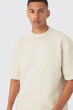 boohooMAN Oversized Man Signature Quilted Herringbone T-shirt And Short Set | UK| Sets & Co-Ords|Tracksuits