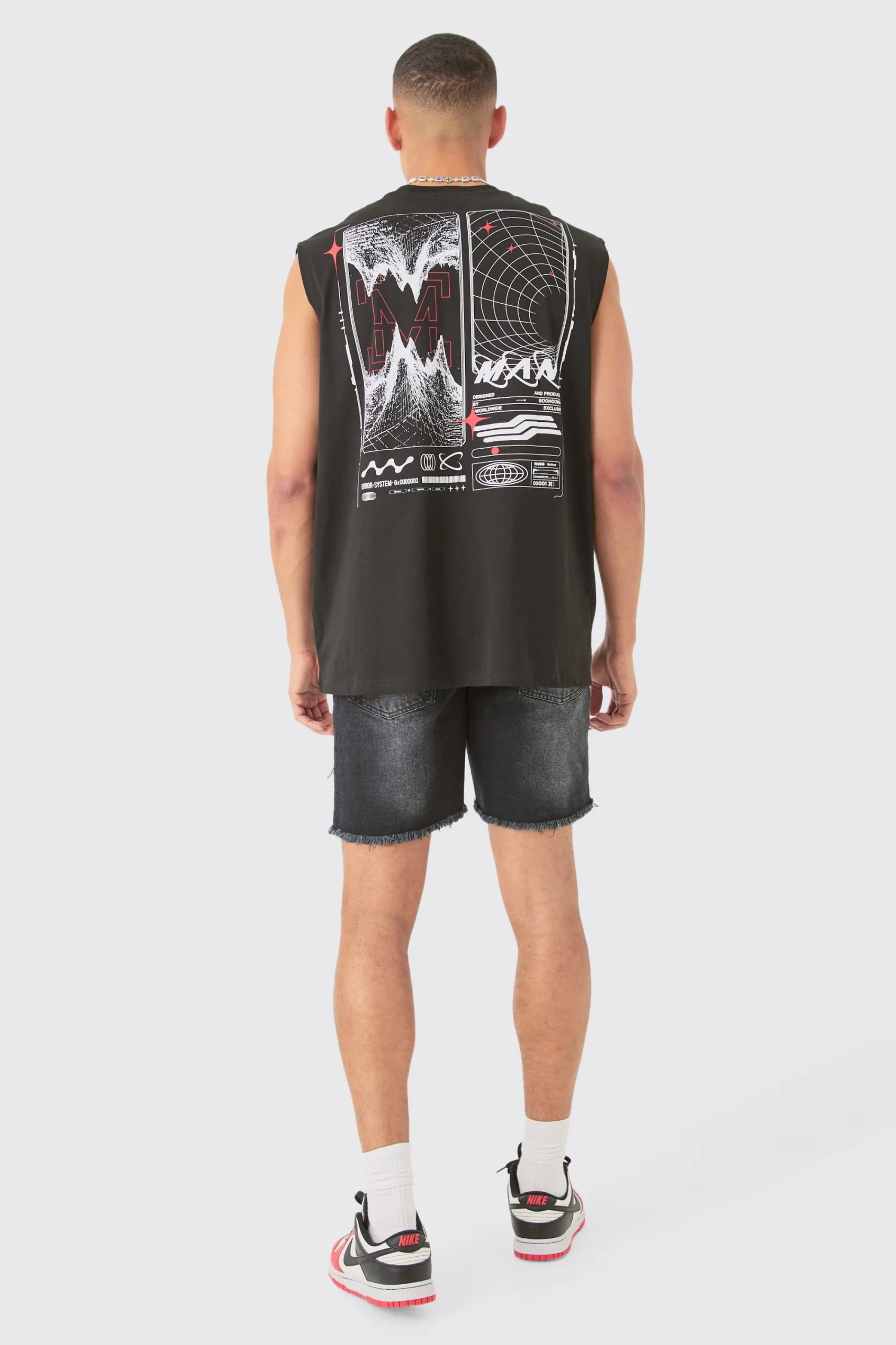Oversized Man Space Printed Tank | UK^boohooMAN Clearance