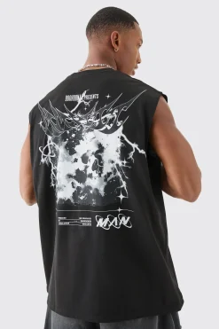 Oversized Man Space Printed Tank | UK^boohooMAN Clearance
