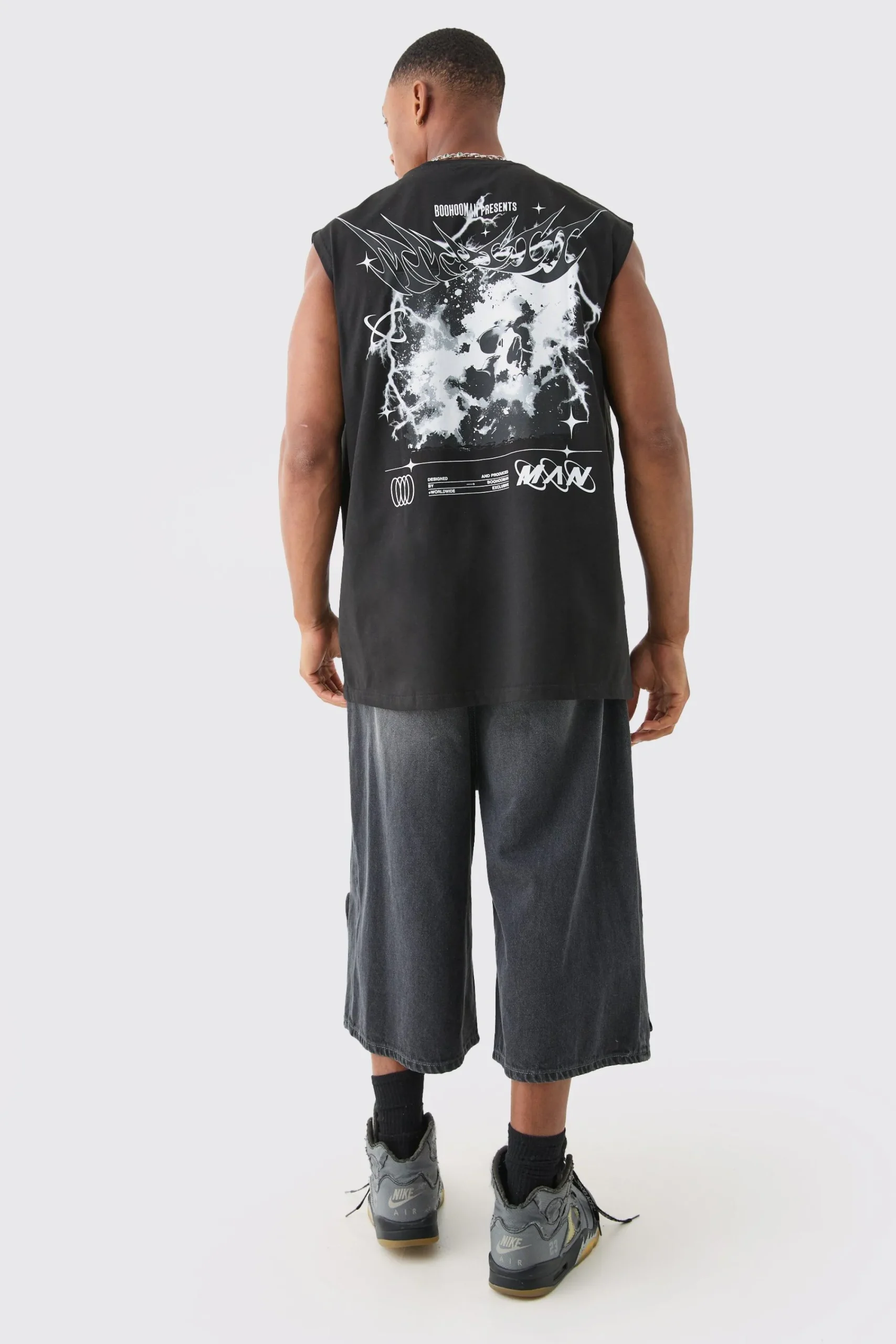 Oversized Man Space Printed Tank | UK^boohooMAN Clearance