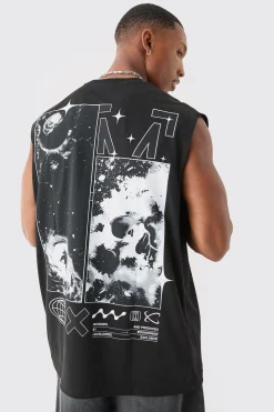 Oversized Man Space Printed Tank | UK^boohooMAN Best
