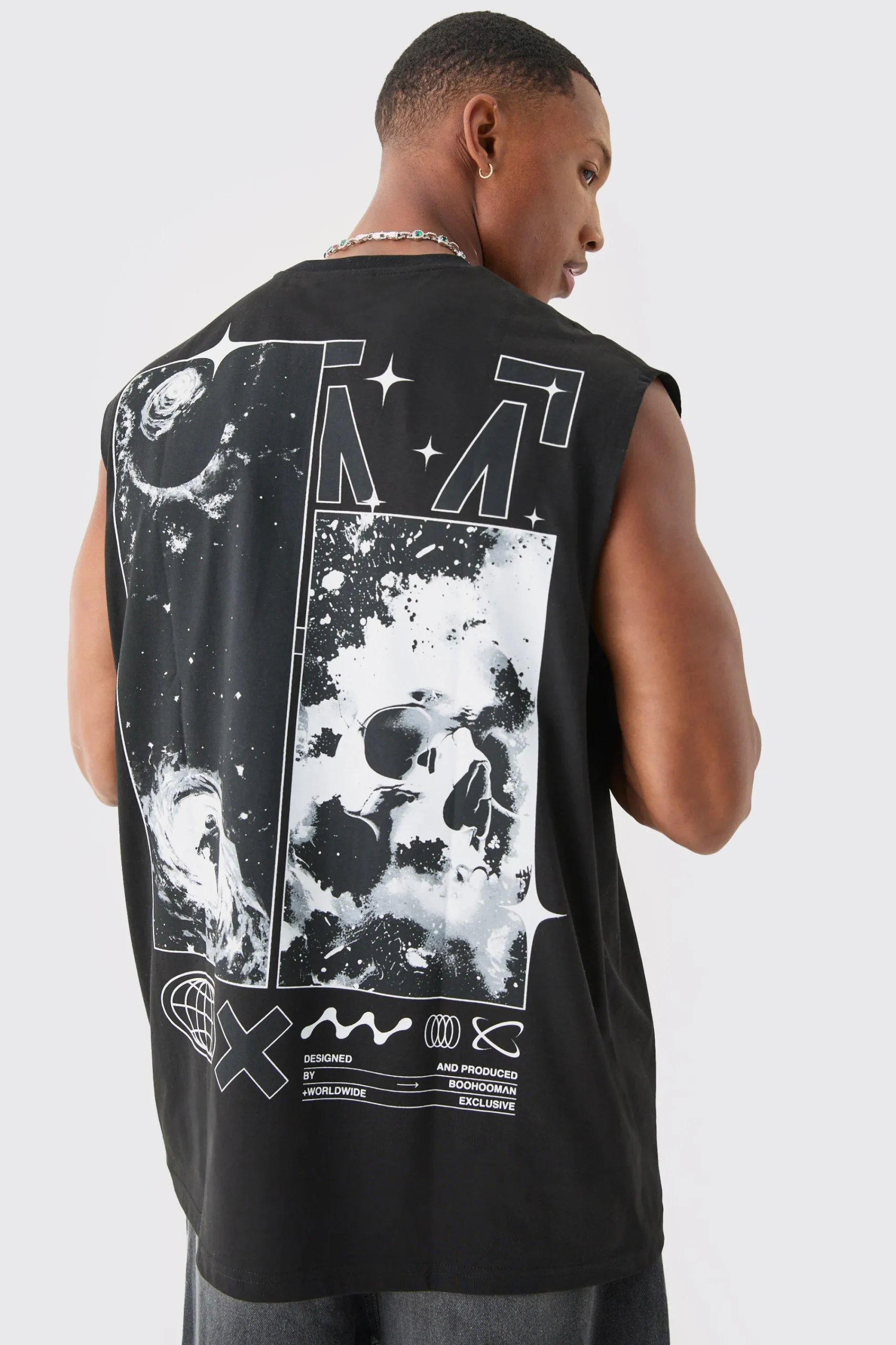 Oversized Man Space Printed Tank | UK^boohooMAN Best