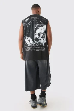 Oversized Man Space Printed Tank | UK^boohooMAN Best