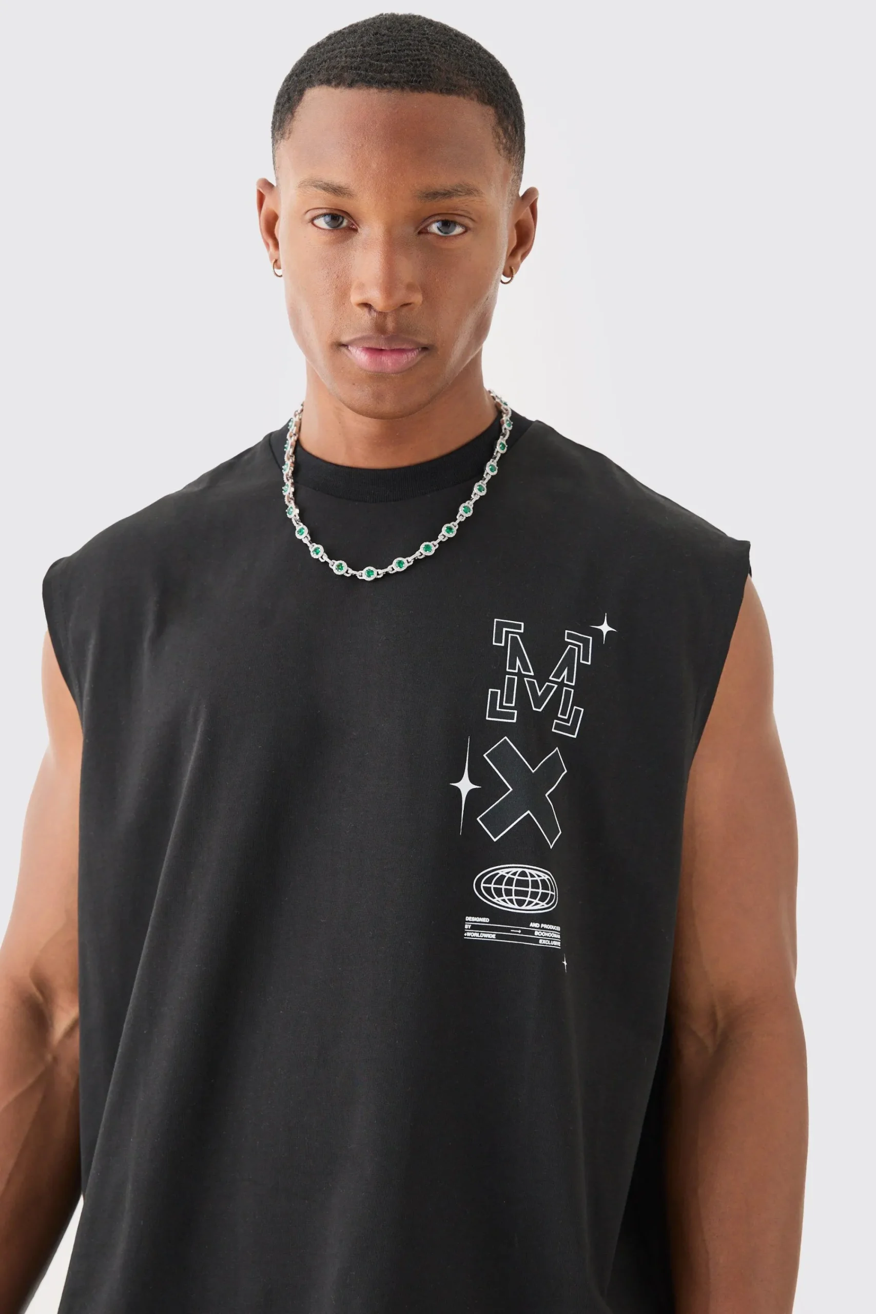 Oversized Man Space Printed Tank | UK^boohooMAN Best