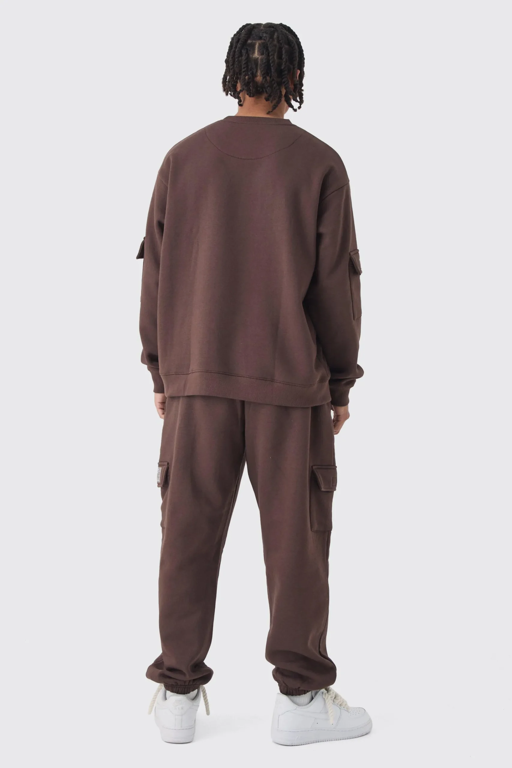 boohooMAN Oversized Man Tab Cargo Pocket Sweatshirt Tracksuit | UK| Tracksuits