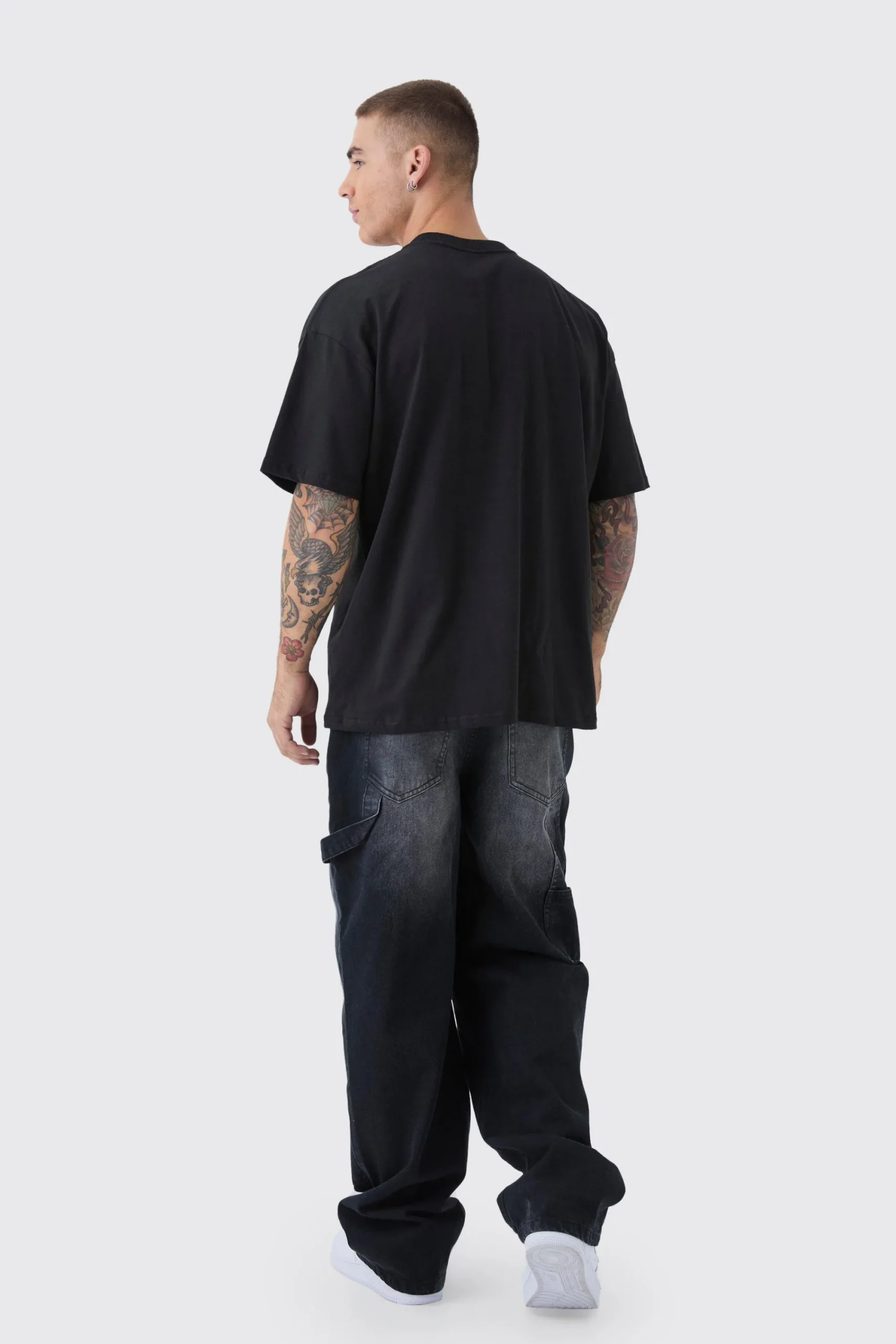 Oversized Marvel Panther License Print T-Shirt | UK^boohooMAN