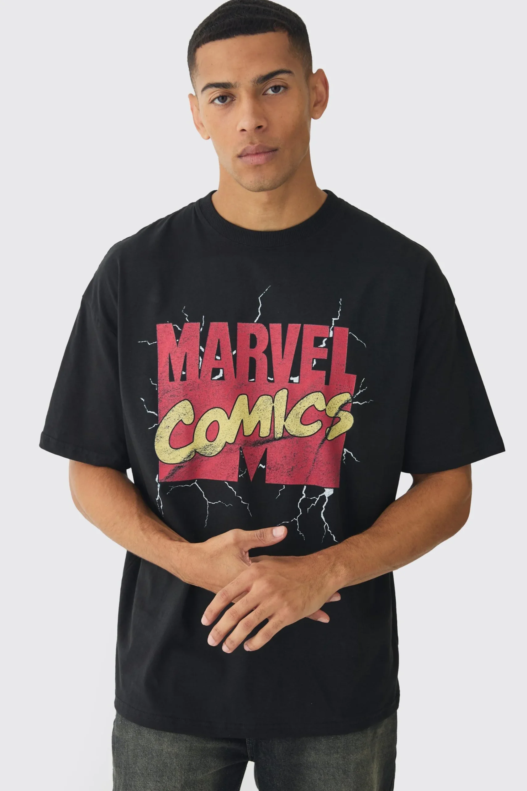 Oversized Marvel Comics License Print T-Shirt | UK^boohooMAN Outlet