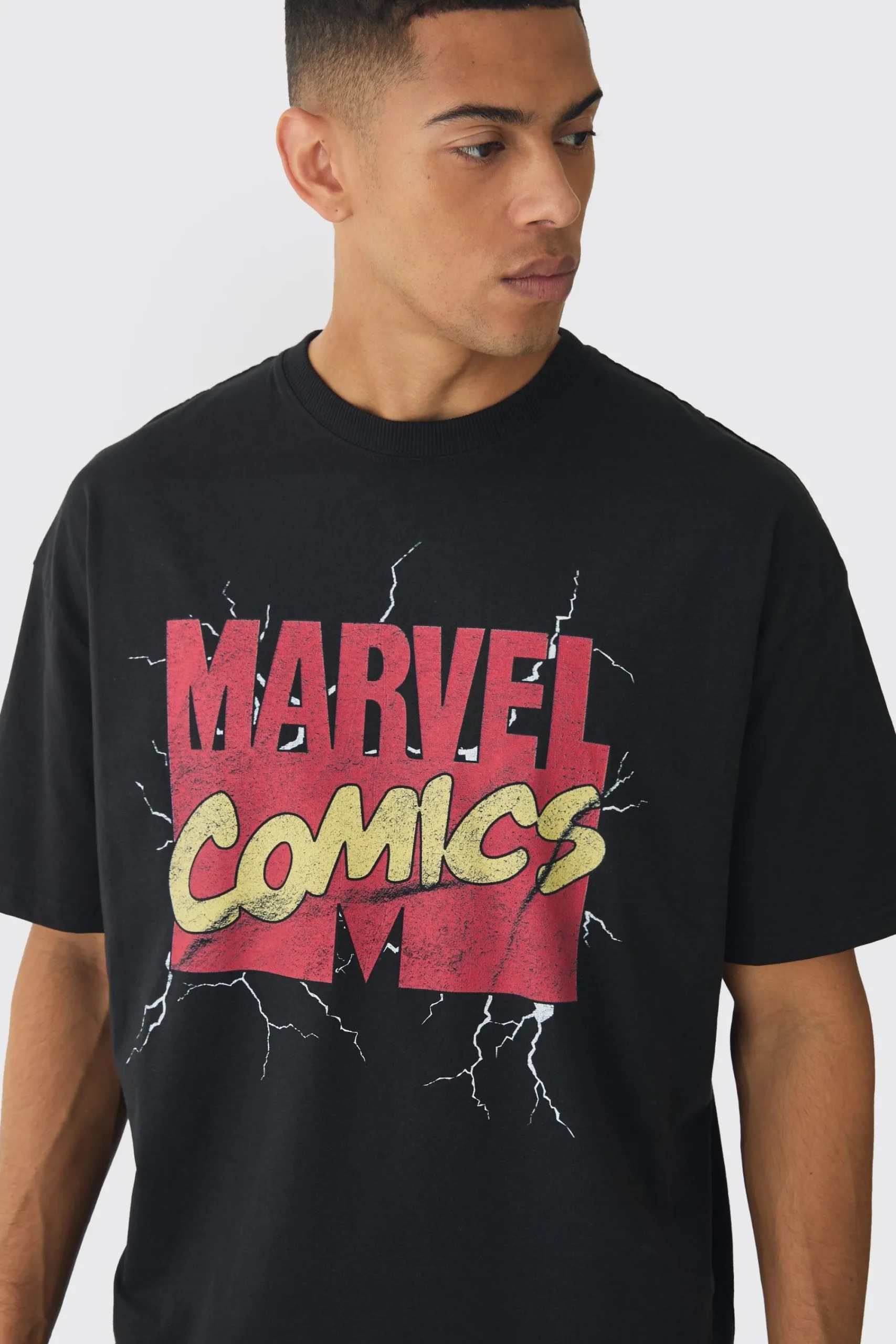 Oversized Marvel Comics License Print T-Shirt | UK^boohooMAN Outlet