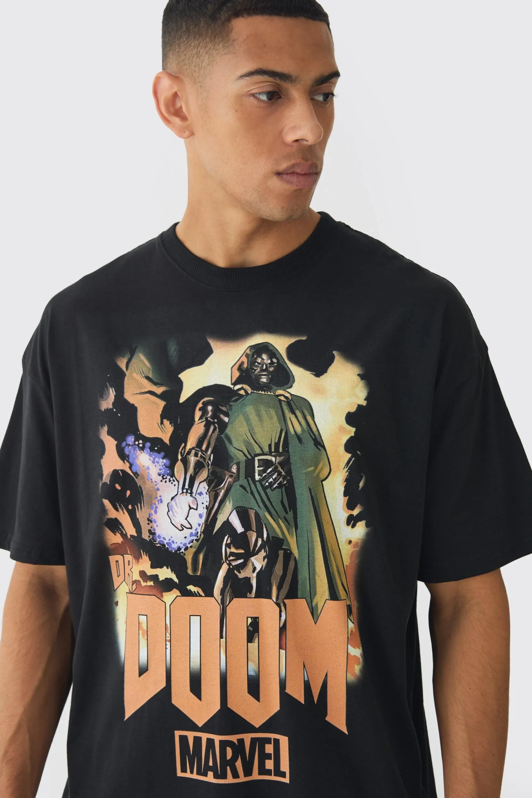 Oversized Marvel Dr Doom License Print T-Shirt | UK^boohooMAN Outlet