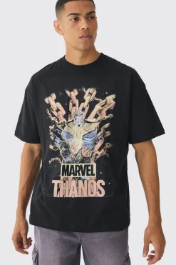 Oversized Marvel Thanos License Print T-Shirt | UK^boohooMAN Outlet