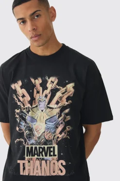 Oversized Marvel Thanos License Print T-Shirt | UK^boohooMAN Outlet