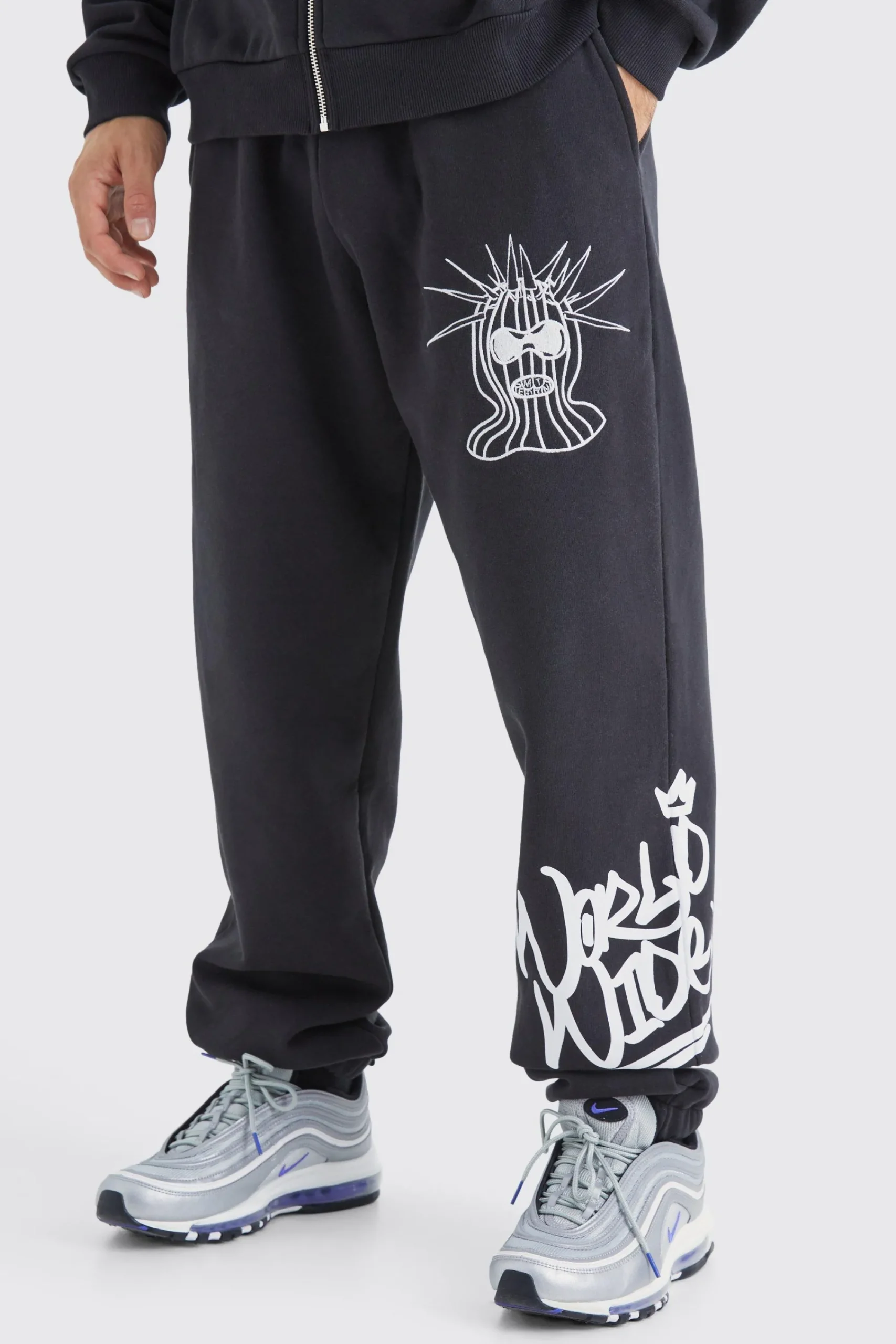 boohooMAN Oversized Mask Character Jogger | UK| Trousers|Joggers