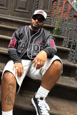 Oversized Mesh Applique Baseball Shirt | UK^boohooMAN Outlet