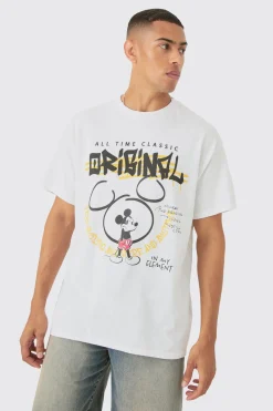 Oversized Mickey Mouse Disney License T-shirt | UK^boohooMAN