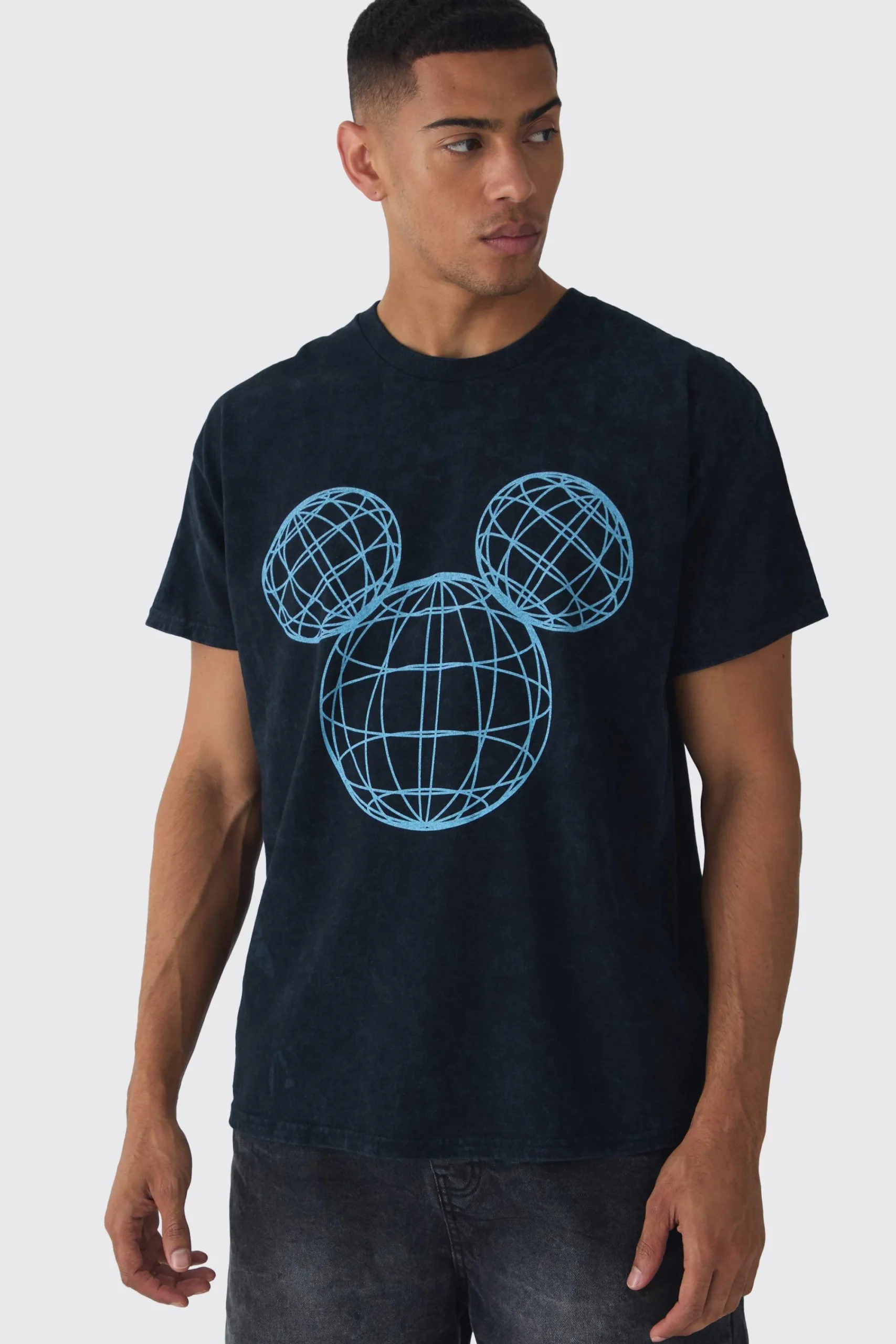 Oversized Mickey Mouse Disney License Print T-shirt | UK^boohooMAN Discount