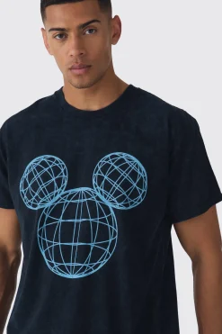 Oversized Mickey Mouse Disney License Print T-shirt | UK^boohooMAN Discount