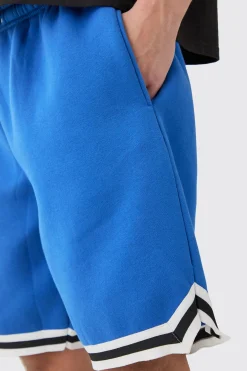 boohooMAN Oversized Mid Length Jersey Tape Basketball Short | UK| Shorts