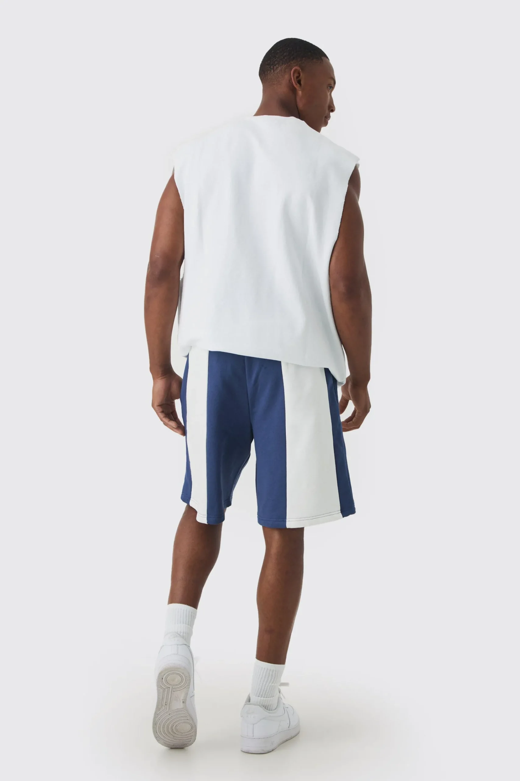 boohooMAN Oversized Mid Length Panelled Jersey Shorts | UK| Shorts