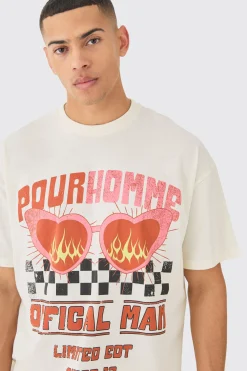 Oversized Moto Heart Print T-shirt | UK^boohooMAN New