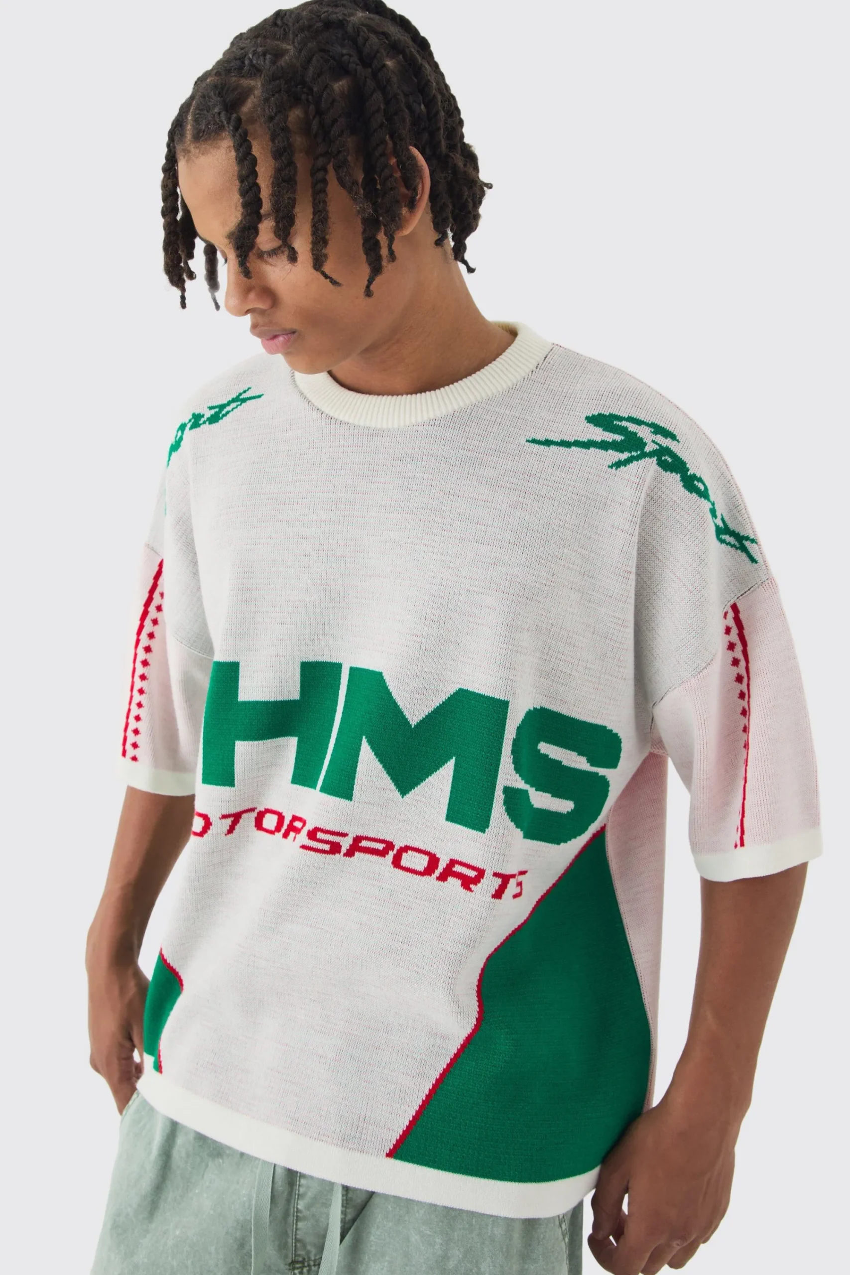 Oversized Moto Knitted T-shirt | UK^boohooMAN Outlet