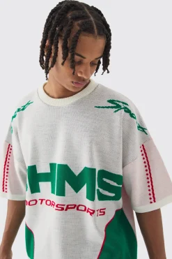 Oversized Moto Knitted T-shirt | UK^boohooMAN Outlet
