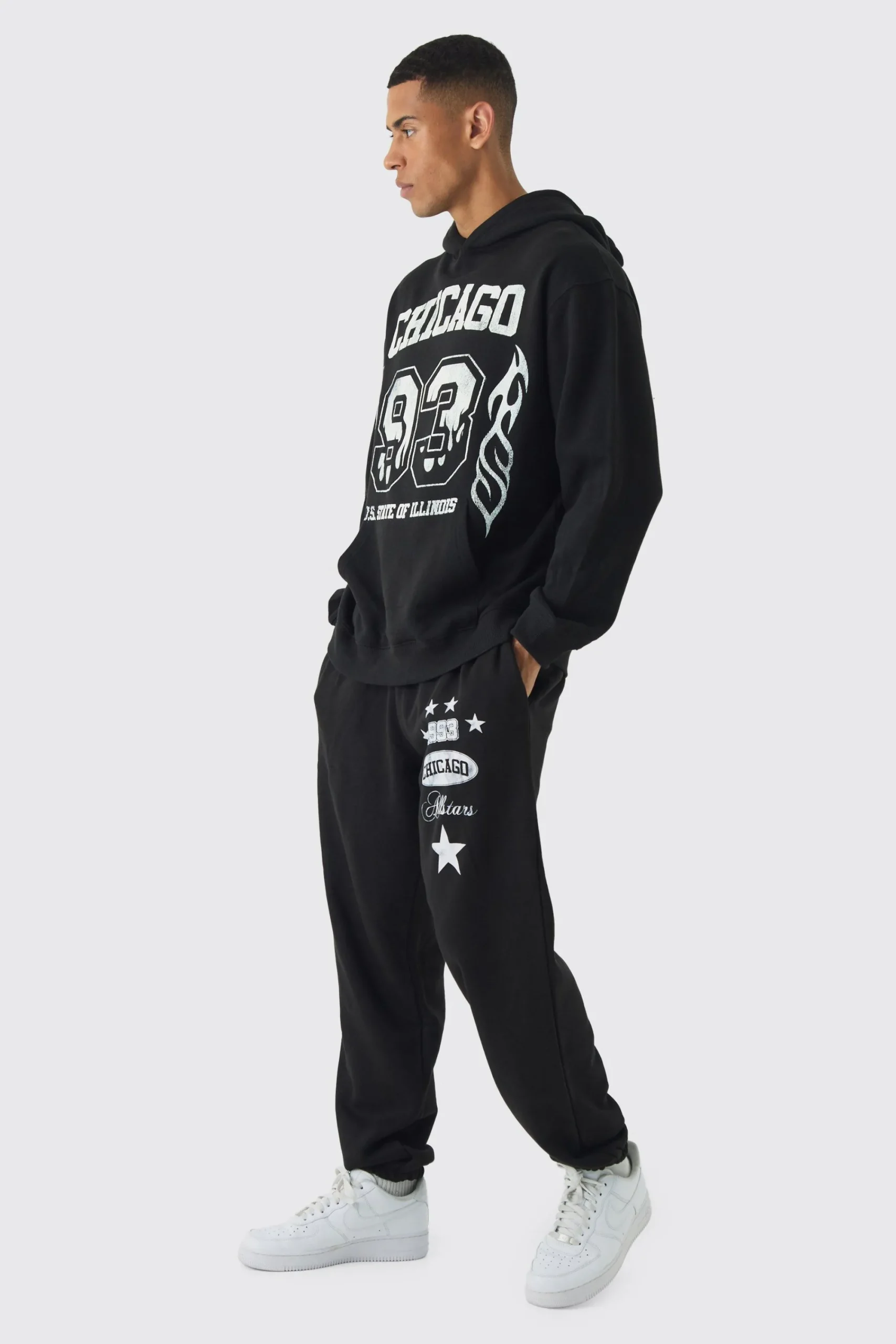 boohooMAN Oversized Moto Printed Tracksuit | UK| Tracksuits