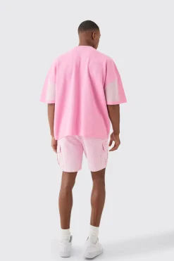 Oversized Moto Stripe Knitted T-shirt | UK^boohooMAN