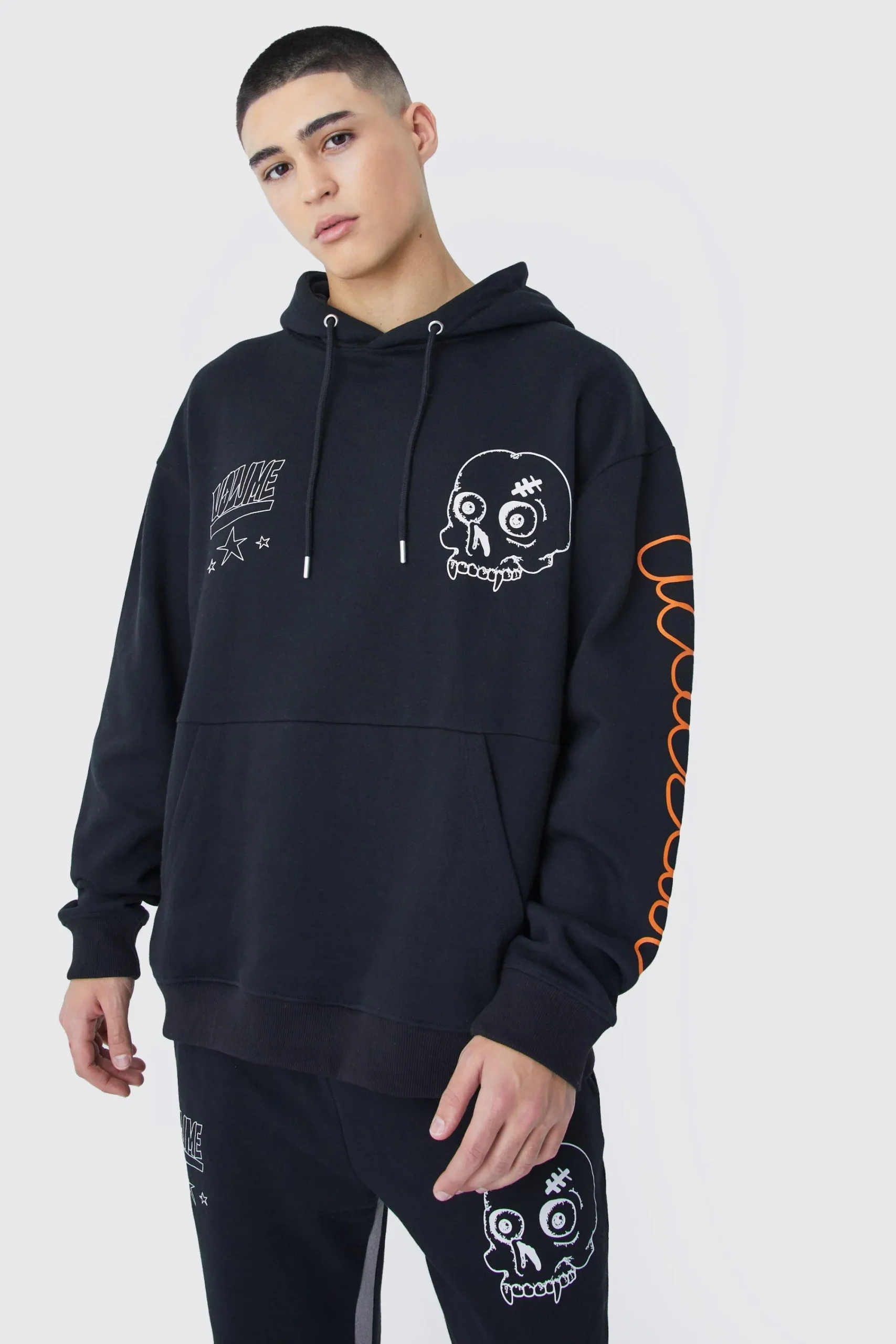 boohooMAN Oversized Multi Print Panelled Tracksuit | UK| Tracksuits