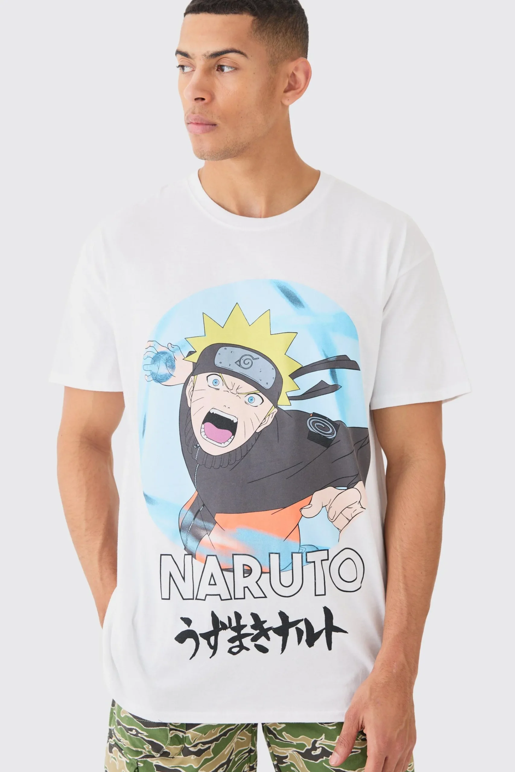 Oversized Naruto Anime License T-shirt | UK^boohooMAN New