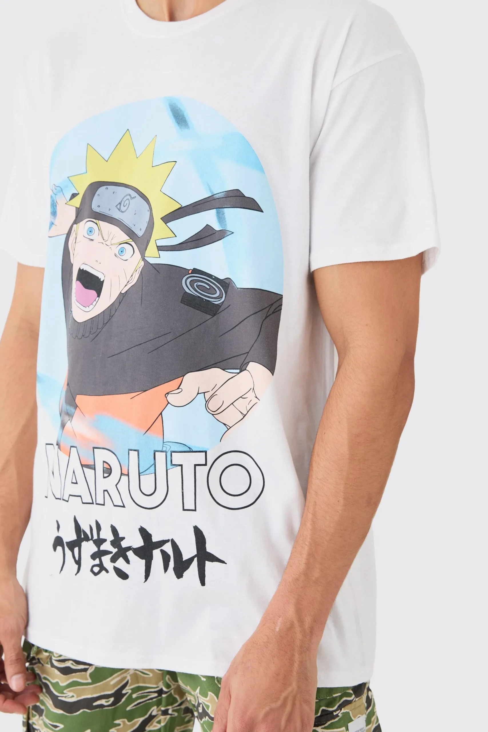 Oversized Naruto Anime License T-shirt | UK^boohooMAN New