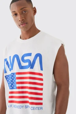 Oversized Nasa USA License Tank | UK^boohooMAN Hot
