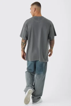 Oversized Newspaper Vintage Washed Graphic T-shirt | UK^boohooMAN