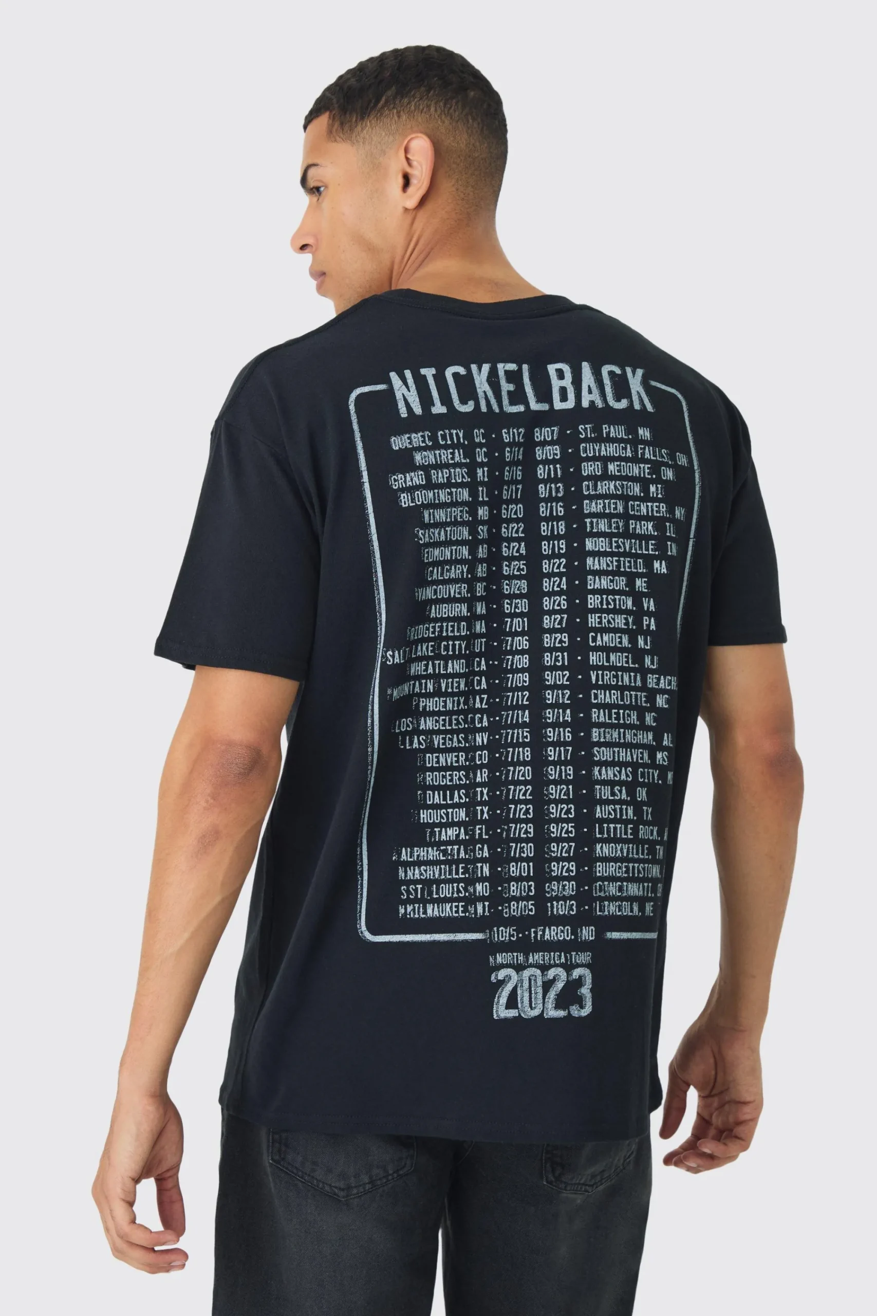 Oversized Nickleback License Print T-Shirt | UK^boohooMAN