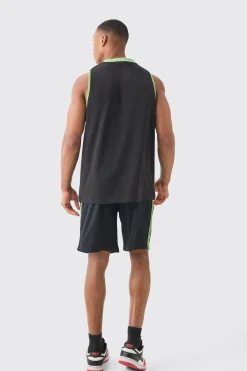 boohooMAN Oversized Ninja Turtles License Vest And Mesh Short Set | UK| Sets & Co-Ords|Tracksuits