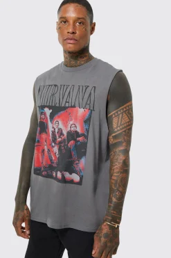 Oversized Nirvana License Tank | UK^boohooMAN New