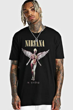 Oversized Nirvana License T-Shirt | UK^boohooMAN Discount