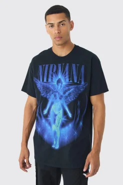 Oversized Nirvana Over Seams License Print T-Shirt | UK^boohooMAN