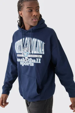 boohooMAN Oversized North Carolina License Hoodie | UK| Hoodies & Sweatshirts