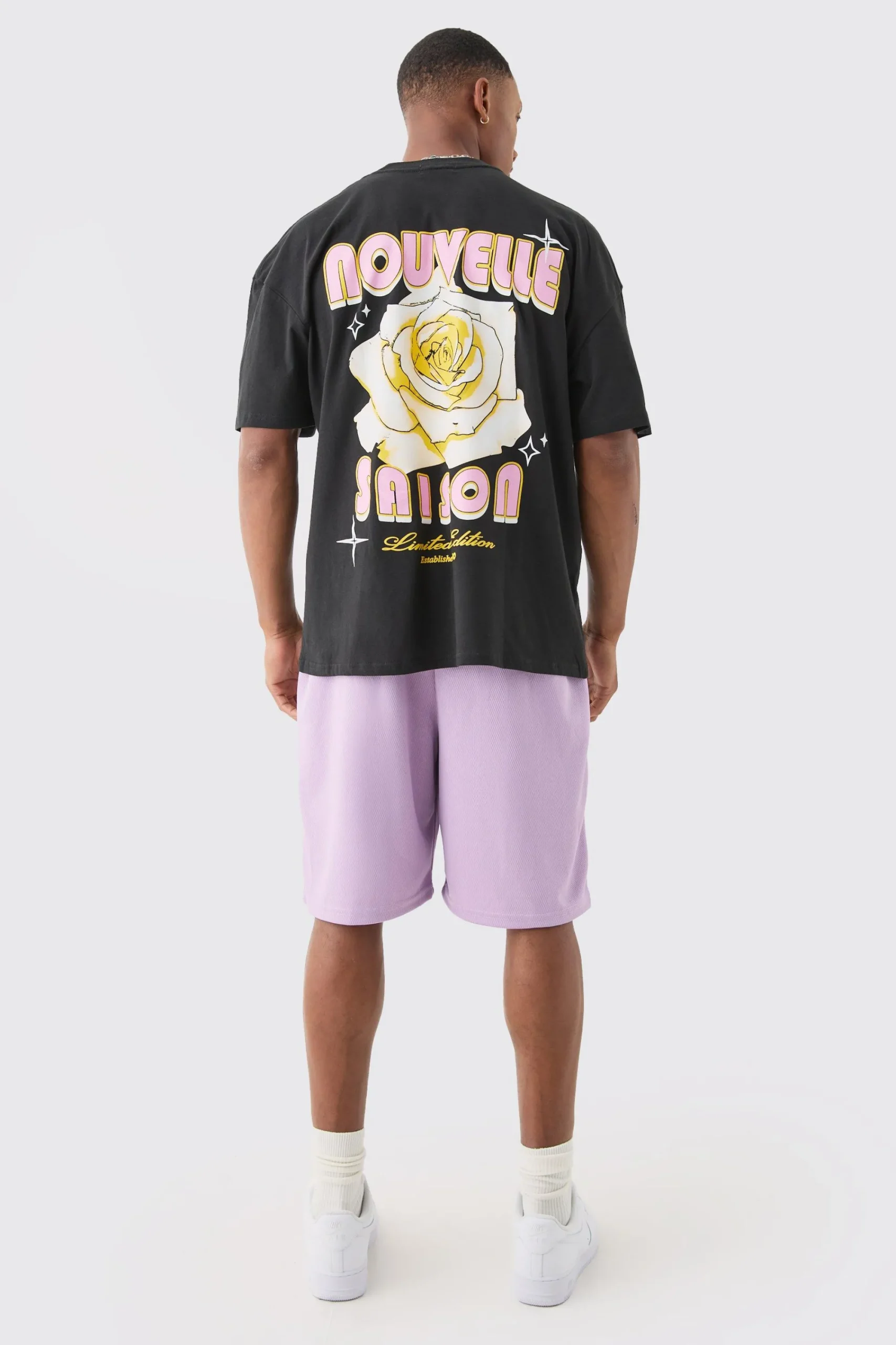 Oversized Nouvelle Floral Back Print T-shirt | UK^boohooMAN New