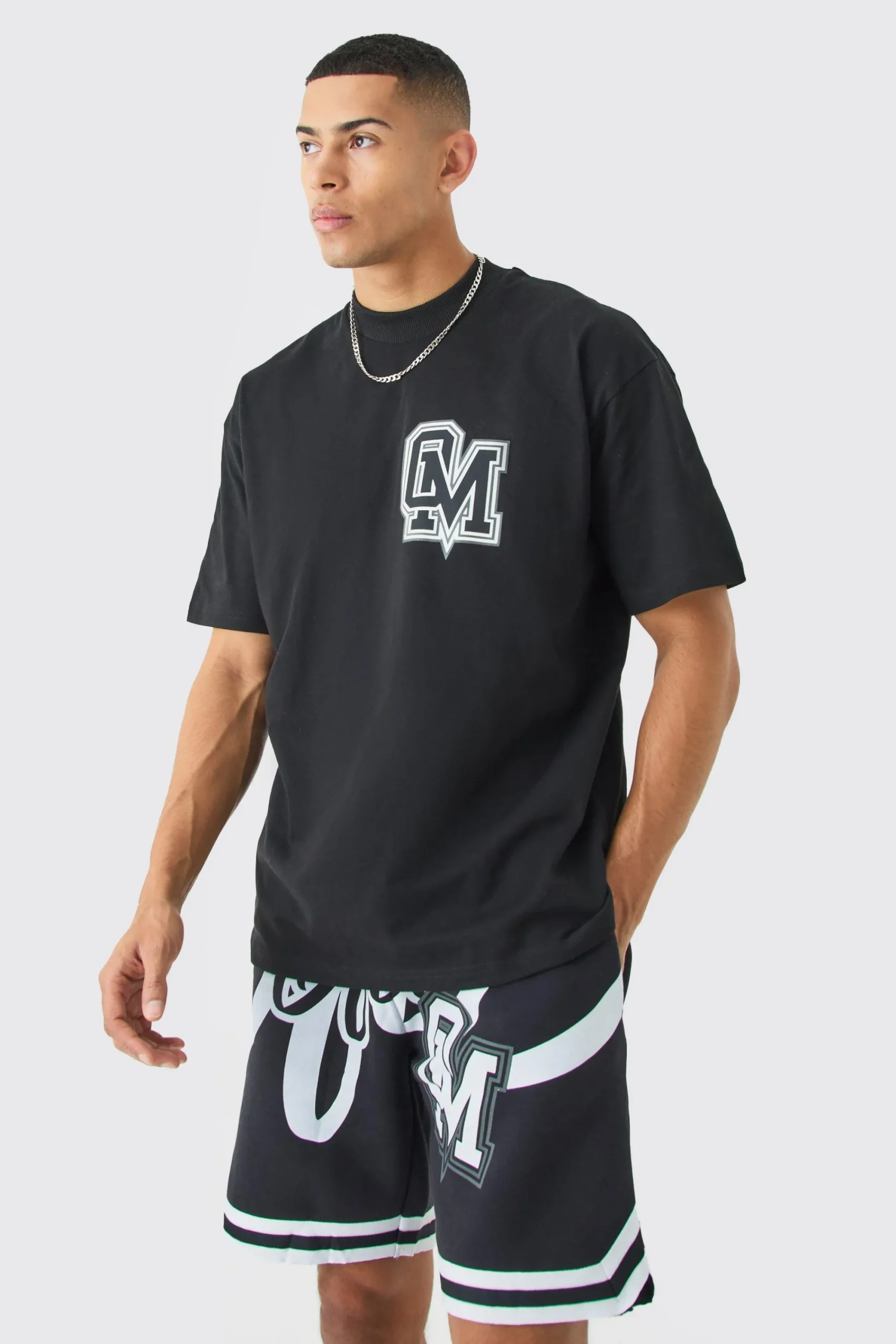 boohooMAN Oversized Ofcl Basketball T-shirt And Short Set | UK| Sets & Co-Ords|Tracksuits