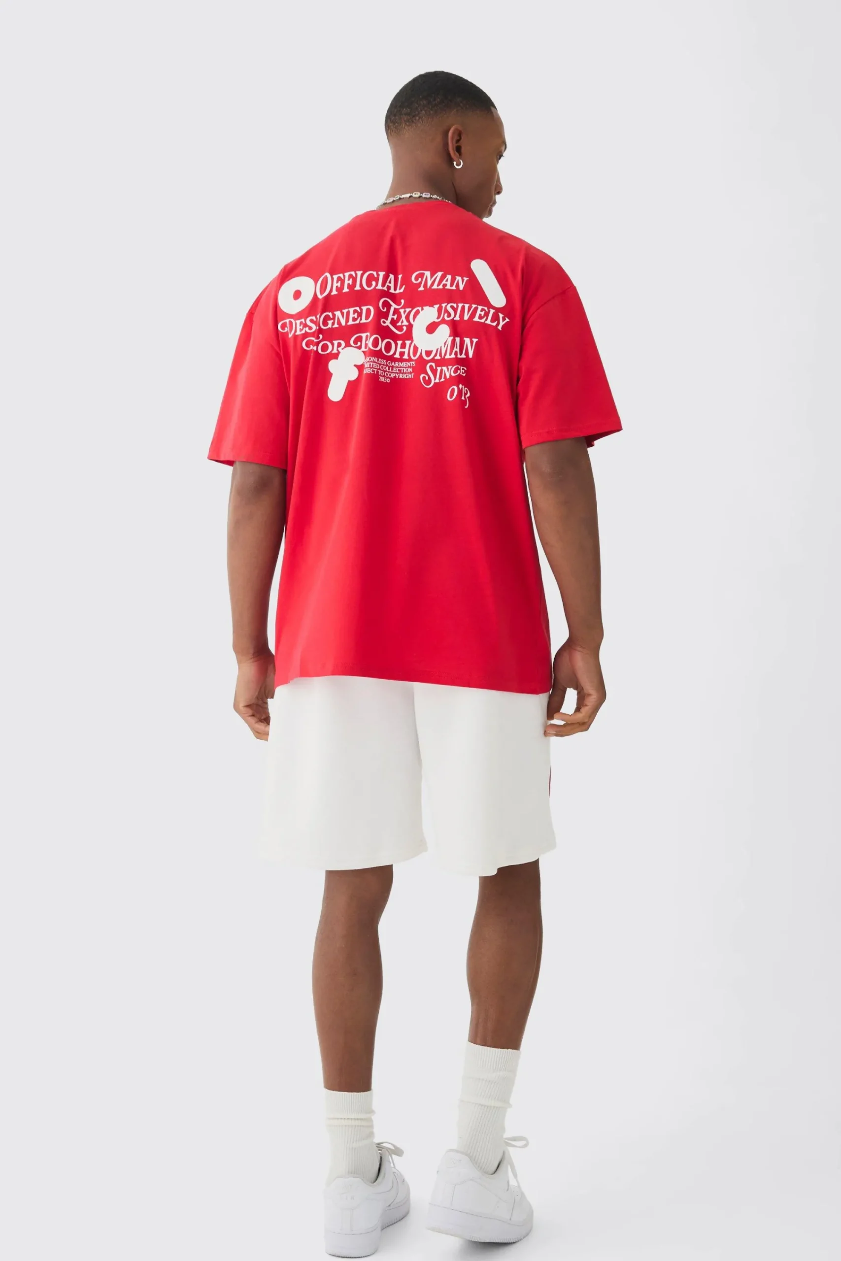 boohooMAN Oversized OFCL Puff Print T-shirt And Short Set | UK| Sets & Co-Ords|Tracksuits