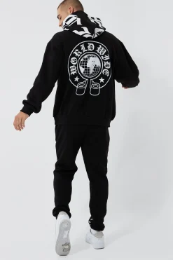 boohooMAN Oversized Ofcl Worldwide Hooded Tracksuit | UK| Tracksuits