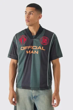 Oversized Offcl Man Boxy Half Sleeve Football T-shirt | UK^boohooMAN New