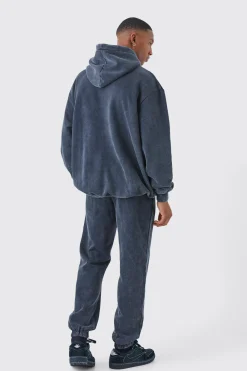 boohooMAN Oversized Official Acid Wash Hooded Tracksuit | UK| Tracksuits