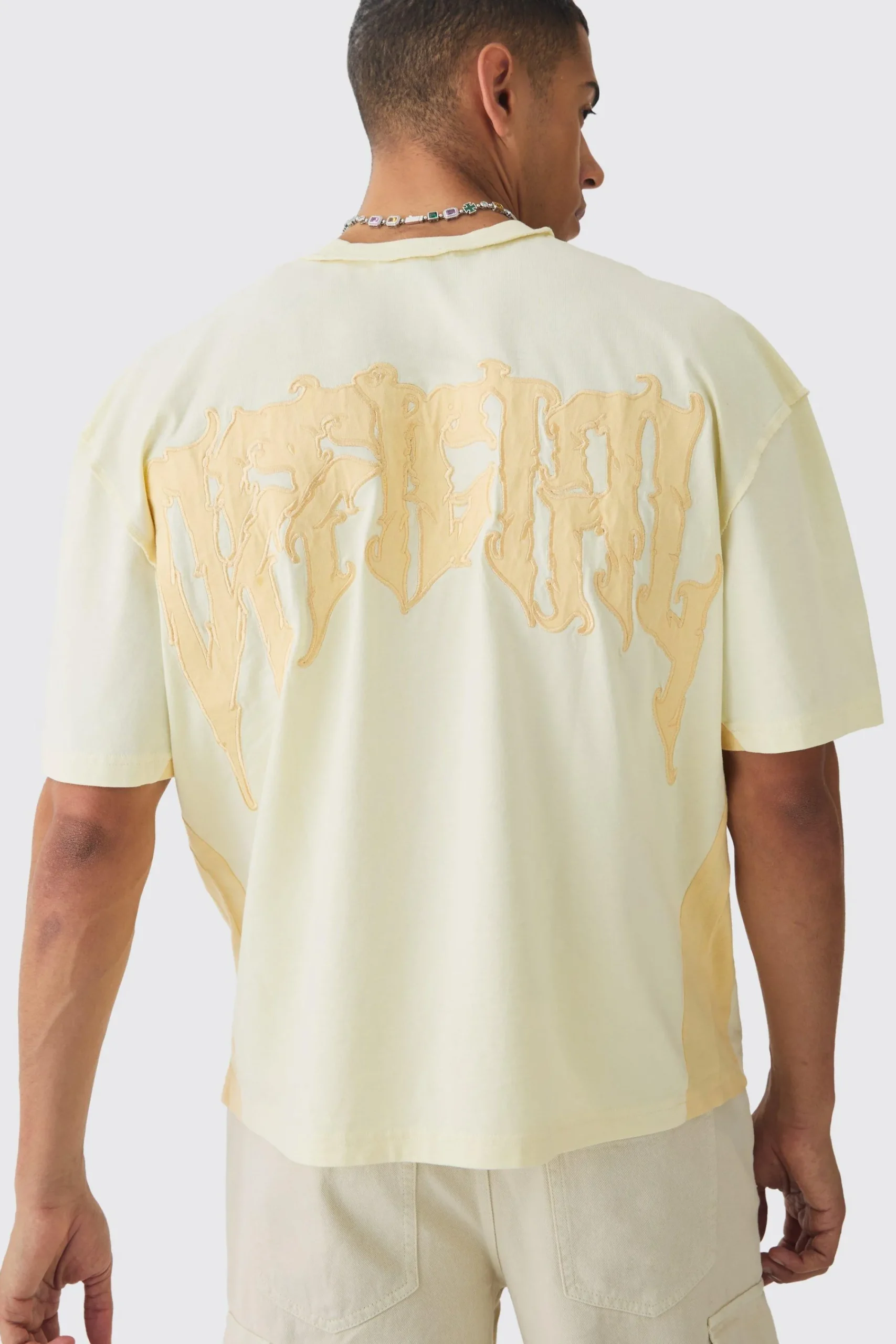 Oversized Official Applique Wash Heavyweight T-shirt | UK^boohooMAN Clearance