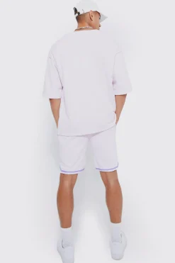 boohooMAN Oversized Official Baseball Polo & Short Set | UK| Tracksuits