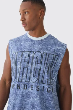 Oversized Official Concrete Printed Tank | UK^boohooMAN Online