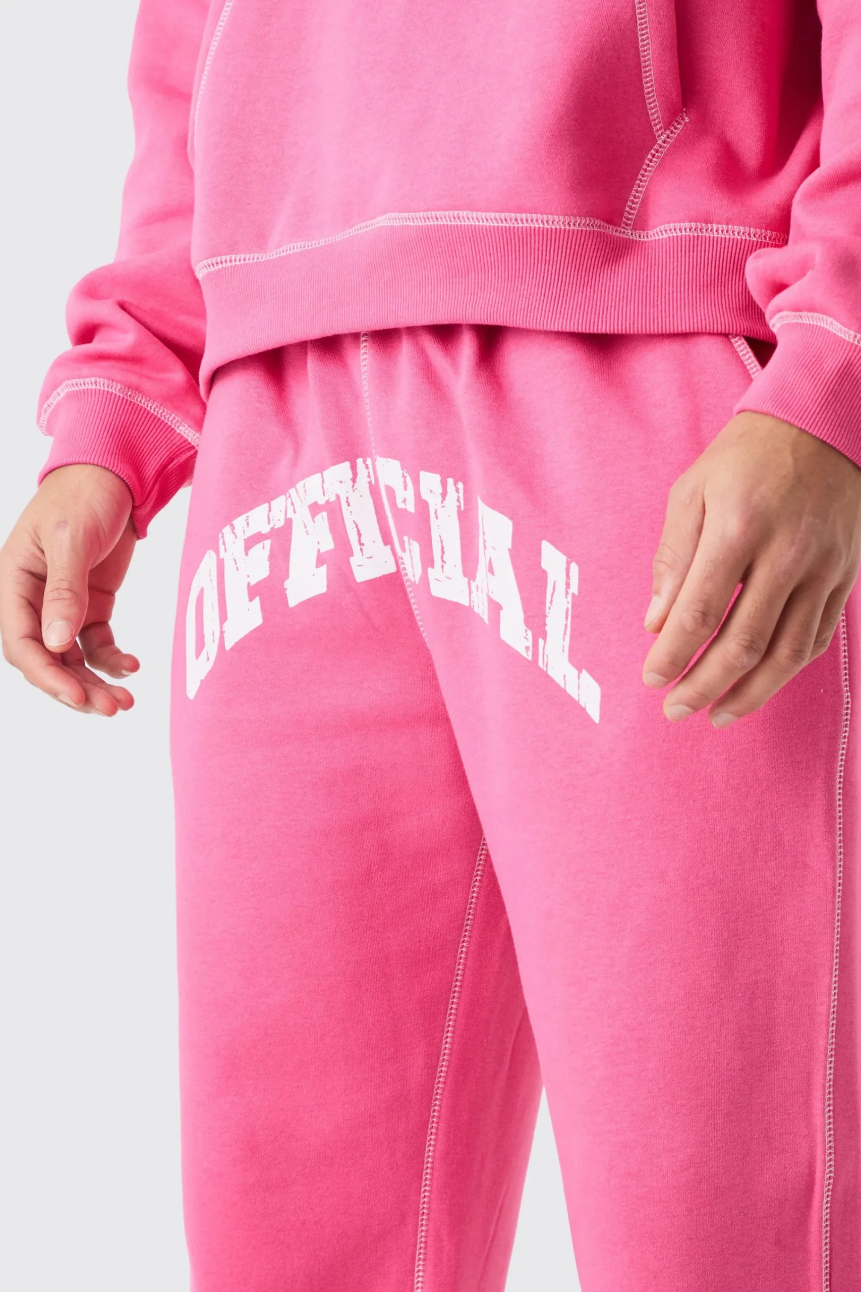 boohooMAN Oversized Official Contrast Stitch Jogger | UK| Joggers