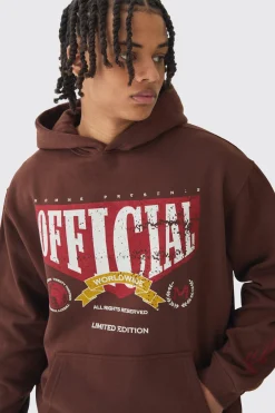 boohooMAN Oversized Official Cracked Print Hoodie | UK| Hoodies & Sweatshirts